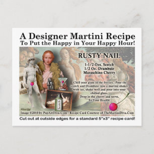 Carte postale Rusty Nail Martini Recette