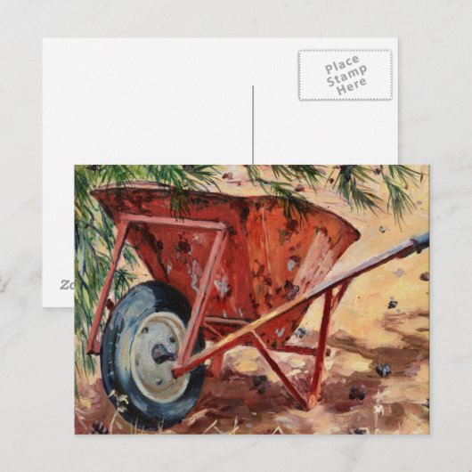 Carte Postale Rusty Wheelbarrow 2009 (Devant / Derrière)