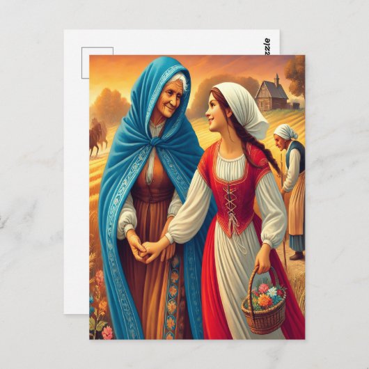 Carte Postale Ruth 1 Main dans la main avec foi (Devant / Derrière)