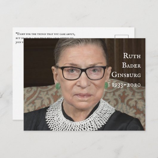 Carte Postale Ruth Bader Ginsburg (Devant / Derrière)