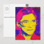 Carte Postale Ruth Bader Ginsburg 1983, Pop Art Portrait (Devant / Derrière)