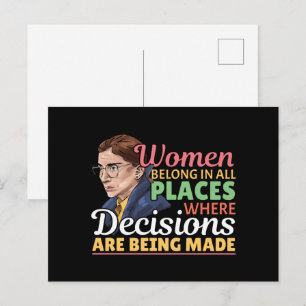 Carte Postale Ruth Bader Ginsburg Féministe Avocate Juge