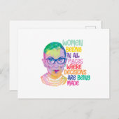 Carte Postale Ruth Bader Ginsburg Femmes Dans Tous Les Endroits (Devant / Derrière)