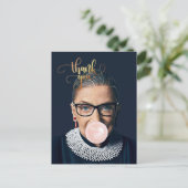 Carte Postale Ruth Bader Ginsburg Soufflant du chewing-gum Merci (Debout devant)