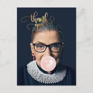 Carte Postale Ruth Bader Ginsburg Soufflant du chewing-gum Merci