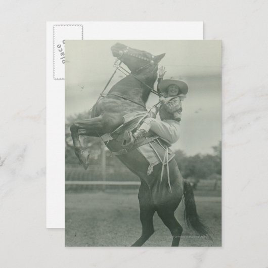 Carte Postale Ruth Roach sur Tony, Cheyenne, Wyoming. (Devant / Derrière)