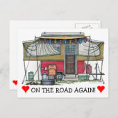 Carte Postale RV Cute Popup Camper Travel Trailer (Devant / Derrière)