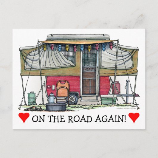 Carte Postale RV Cute Popup Camper Travel Trailer (Devant)