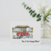 Carte Postale RV Cute Popup Camper Travel Trailer (Debout devant)