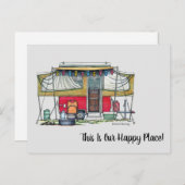 Carte Postale RV Cute Popup Camper Travel Trailer (Devant / Derrière)