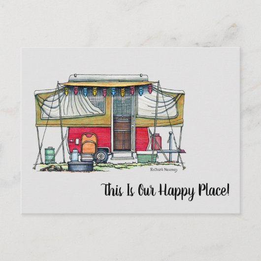 Carte Postale RV Cute Popup Camper Travel Trailer (Devant)