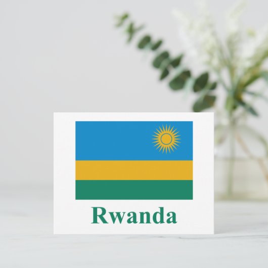 Carte Postale Rwanda Drapeau avec nom (Debout devant)