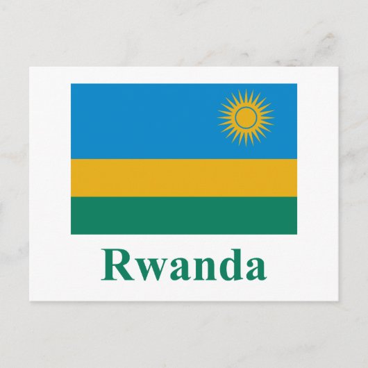 Carte Postale Rwanda Drapeau avec nom (Devant)