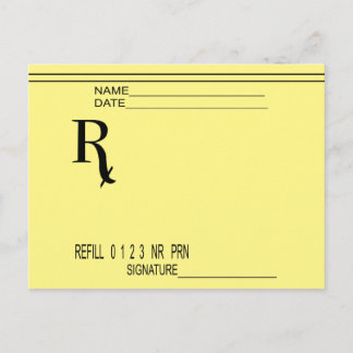 Carte Postale Rx Prescription Pad - Écrivez Votre Propre Prescri