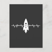 Carte Postale rythme cardiaque cool fusée Joyeux Anniversaire (Devant)