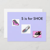 Carte Postale "S" est pour Chaussure Alphabet Flashcard (Devant / Derrière)