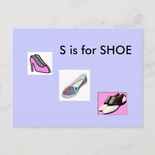 Carte Postale "S" est pour Chaussure Alphabet Flashcard (Devant)