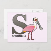 Carte Postale S est pour Spoonbill (Devant / Derrière)