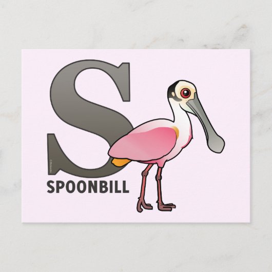 Carte Postale S est pour Spoonbill (Devant)