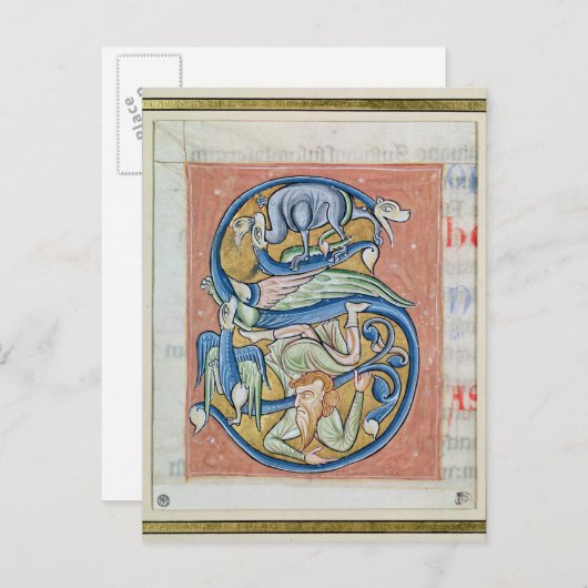 Carte Postale 'S' initial historique représentant un acrobat (Devant / Derrière)