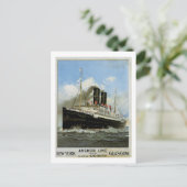 Carte Postale S.S. Caledonia - New York à et de Glasgow (Debout devant)