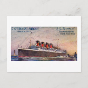 Carte Postale S.S. France Navire Vintage