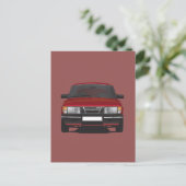 Carte Postale Saab 900 turbo (rouge) (Debout devant)
