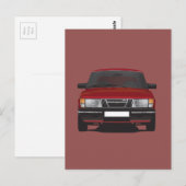 Carte Postale Saab 900 turbo (rouge) (Devant / Derrière)