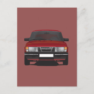 Carte Postale Saab 900 turbo (rouge)