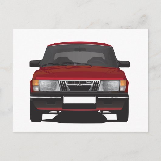 Carte Postale Saab 900 turbo (rouge) (Devant)