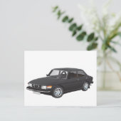 Carte Postale Saab 99 noir (Debout devant)