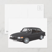 Carte Postale Saab 99 noir (Devant / Derrière)