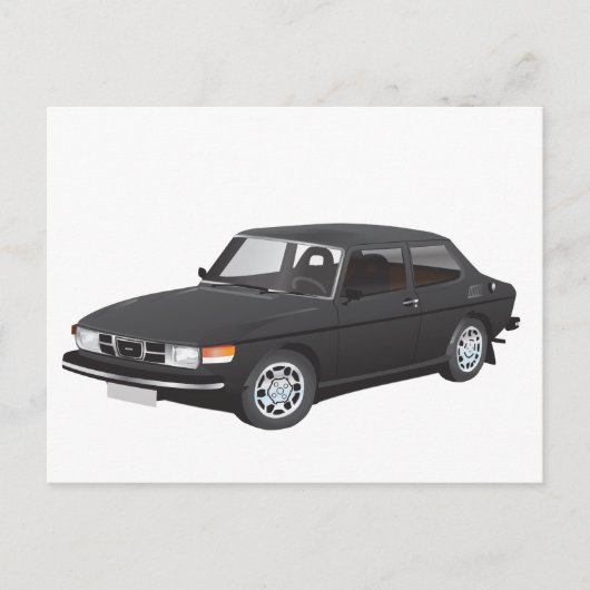Carte Postale Saab 99 noir (Devant)