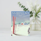 Carte Postale Saariselkä Finlande affiche de ski (Debout devant)
