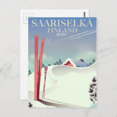 Carte Postale Saariselkä Finlande affiche de ski (Devant / Derrière)
