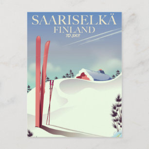 Carte Postale Saariselkä Finlande affiche de ski