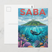 Carte Postale Saba Caraïbes néerlandaises (Devant / Derrière)