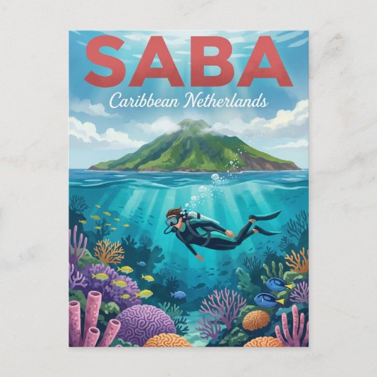 Carte Postale Saba Caraïbes néerlandaises (Devant)