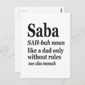 Carte Postale Saba Hébreu Grand-père Définition Juif Hanukkah Gi (Devant / Derrière)