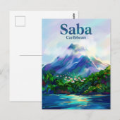 Carte Postale Saba Pays-Bas (Devant / Derrière)