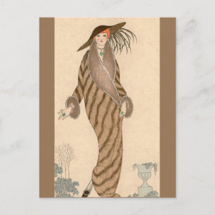 Carte Postale Sable Coat George Barbier