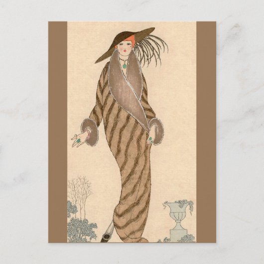 Carte Postale Sable Coat George Barbier (Devant)