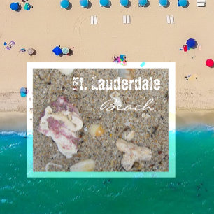 Carte Postale Sable de la plage de Ft. Lauderdale, Floride, vue 