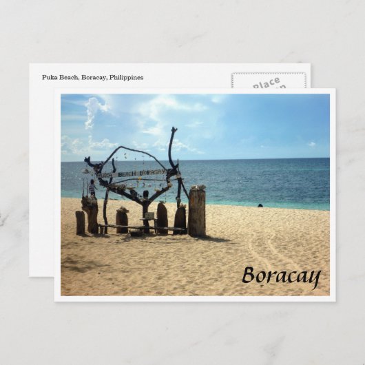 Carte Postale sable de plage de puka (Devant / Derrière)