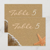 Carte Postale Sable et Shells Beach Thème Mariage Numéro de tabl (Devant / Derrière)