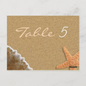 Carte Postale Sable et Shells Beach Thème Mariage Numéro de tabl (Dos)