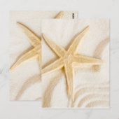 Carte Postale Sable et Starfish couleur neutre naturelle (Devant / Derrière)