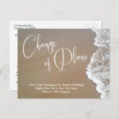 Carte Postale Sable, mousse Changement de plans reporté Mariage  (Devant / Derrière)