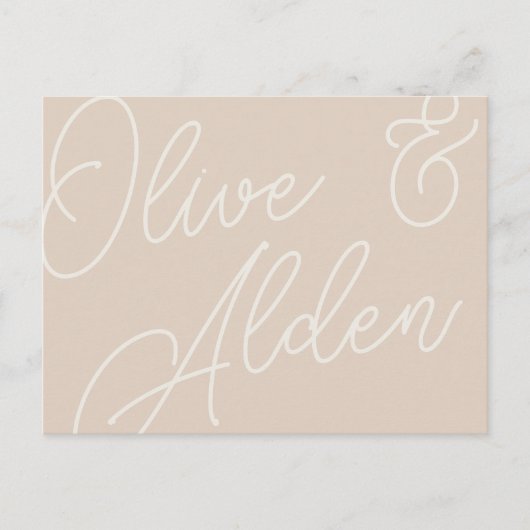 Carte Postale Sable | Script Watermark Meice Choice RSVP (Devant)