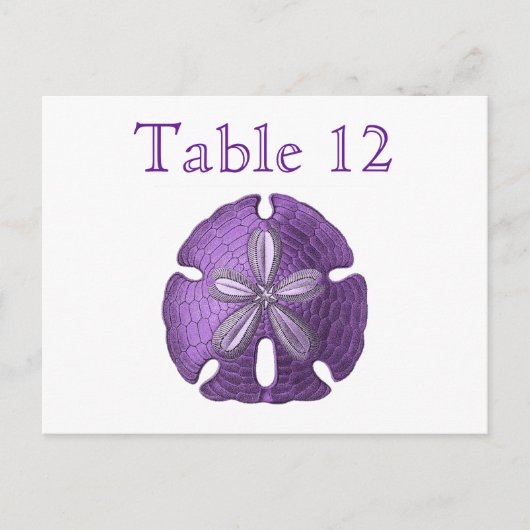 Carte Postale Sable Violet Dollar Numéro du tableau de réception (Devant)